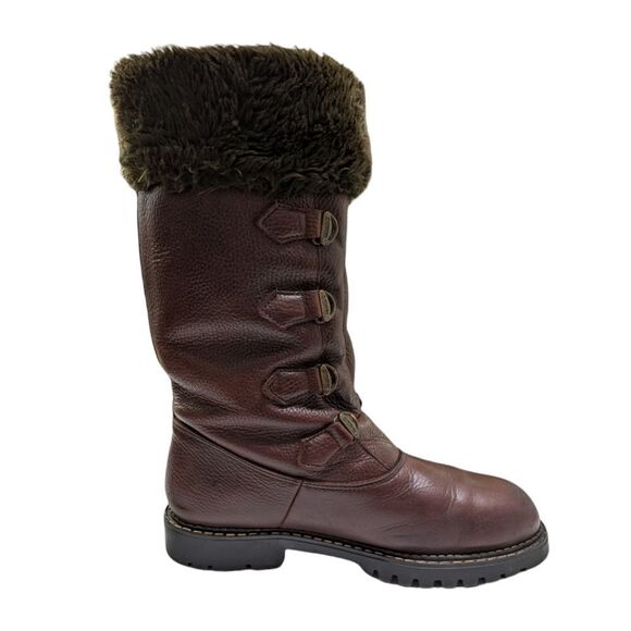 Sorel Brown Above The Knee Leather Lace up Boots Size 10M Made in Canada - Picture 7 of 9